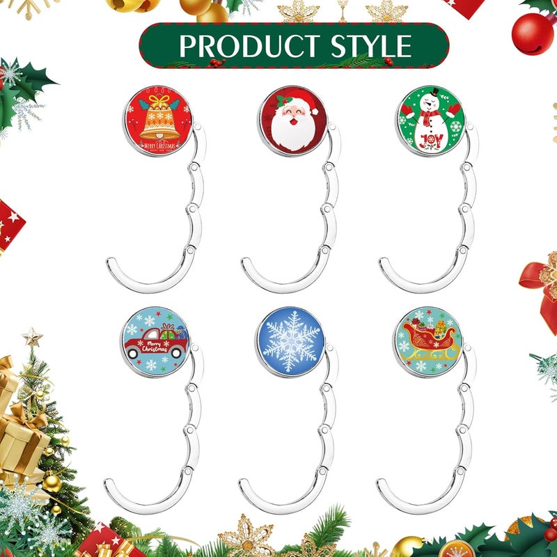 BEAVOING EAVOING Christmas Stocking Holders for Mantle Set 6, Non-Slip & Foldable Mantle Hooks for Stockings Hangers Xmas Mixed Pattern for Fireplace Christmas Decor Party Decoration - Image 4